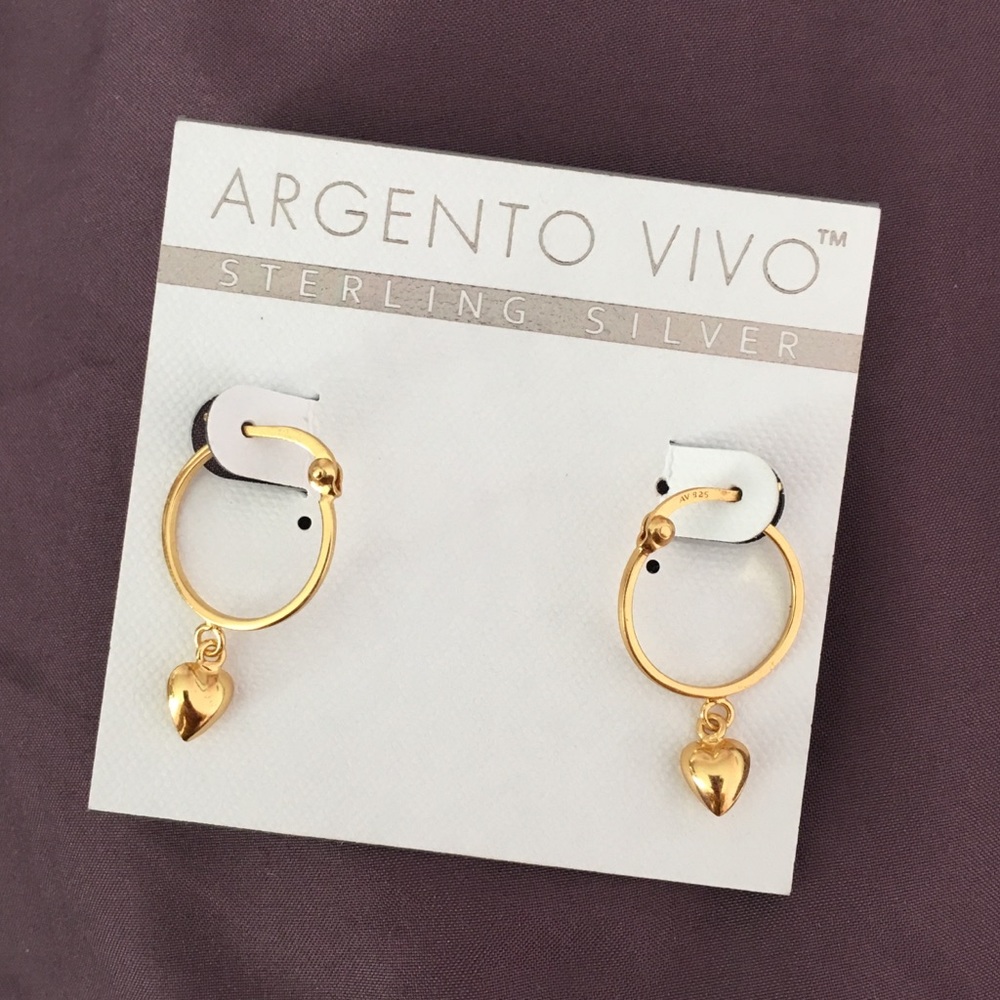 18k Gold Plated Heart Mini Hoops